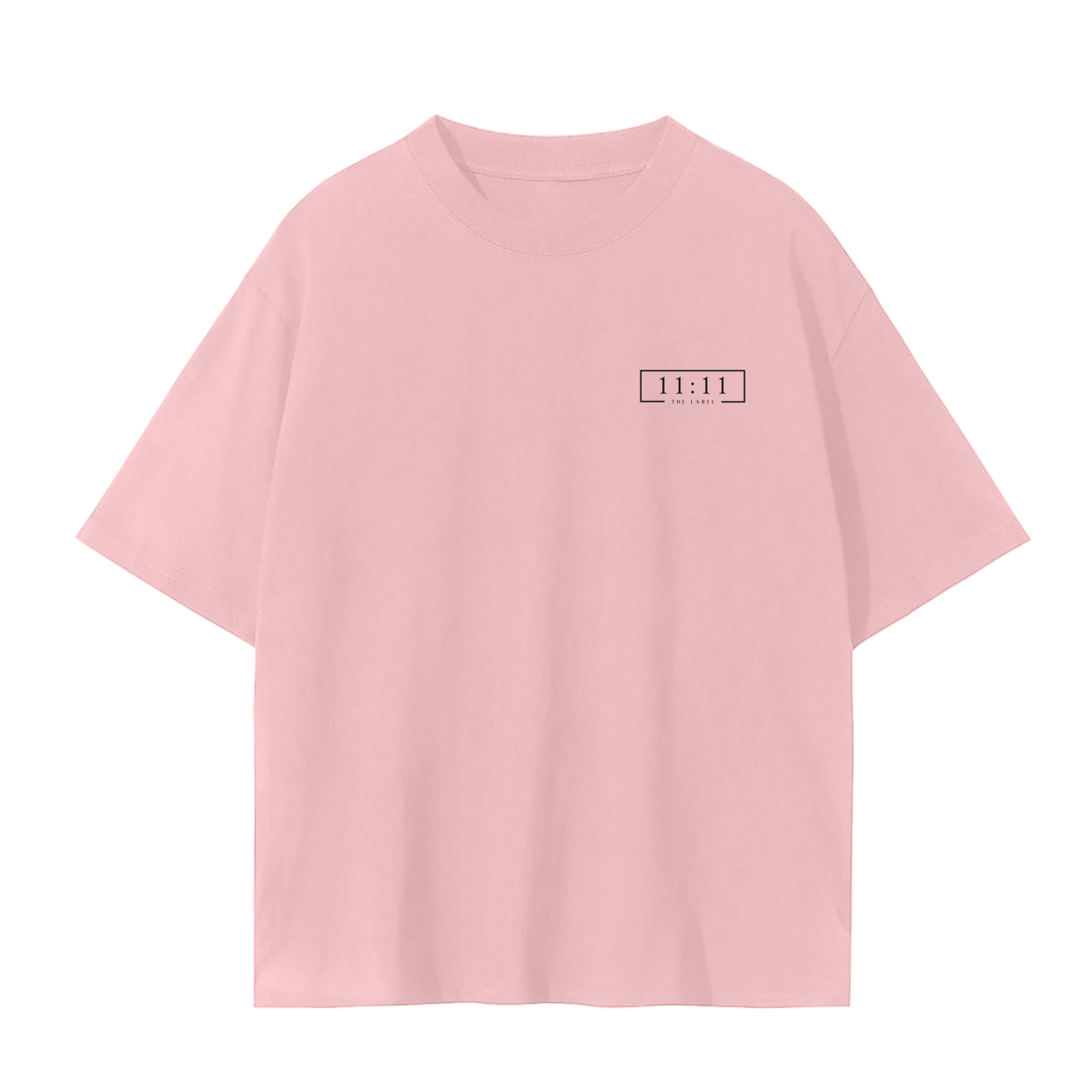 '11:11 THE LABEL' Front Pocket Black Print Unisex Basic Tee