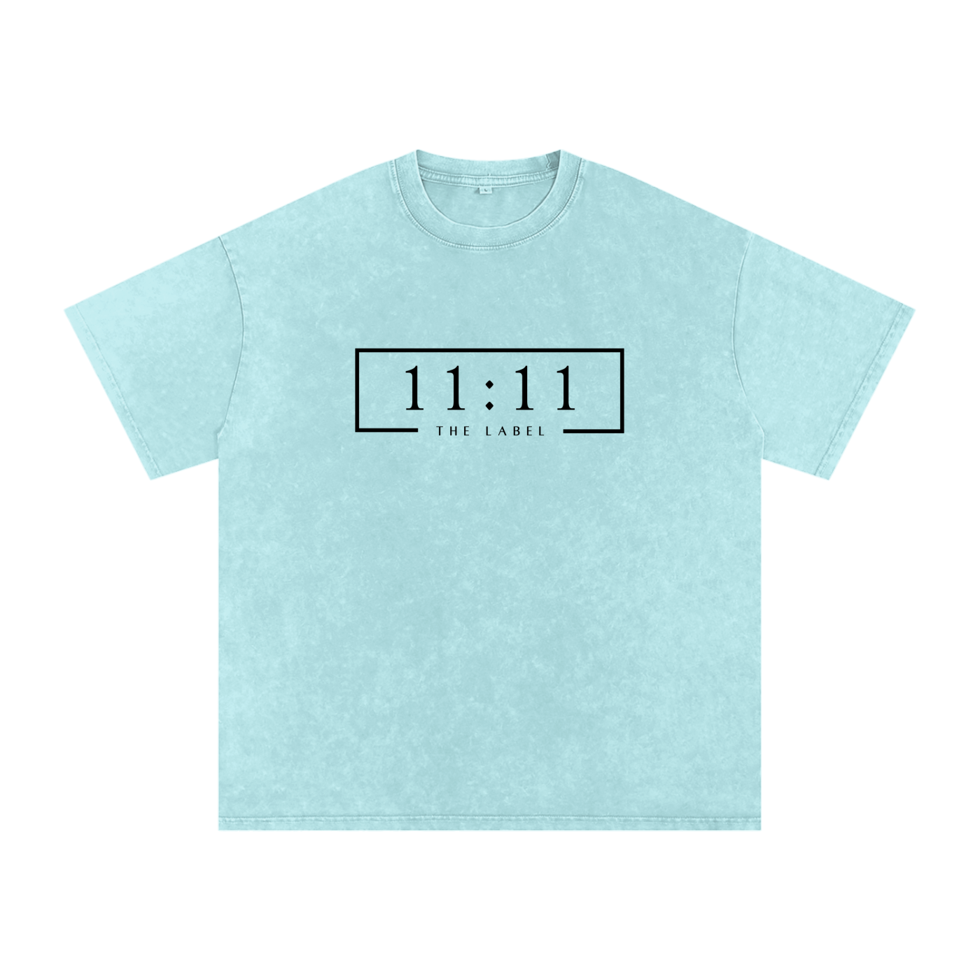 '11:11 THE LABEL' Oversized Acid Wash Tee- Black Print