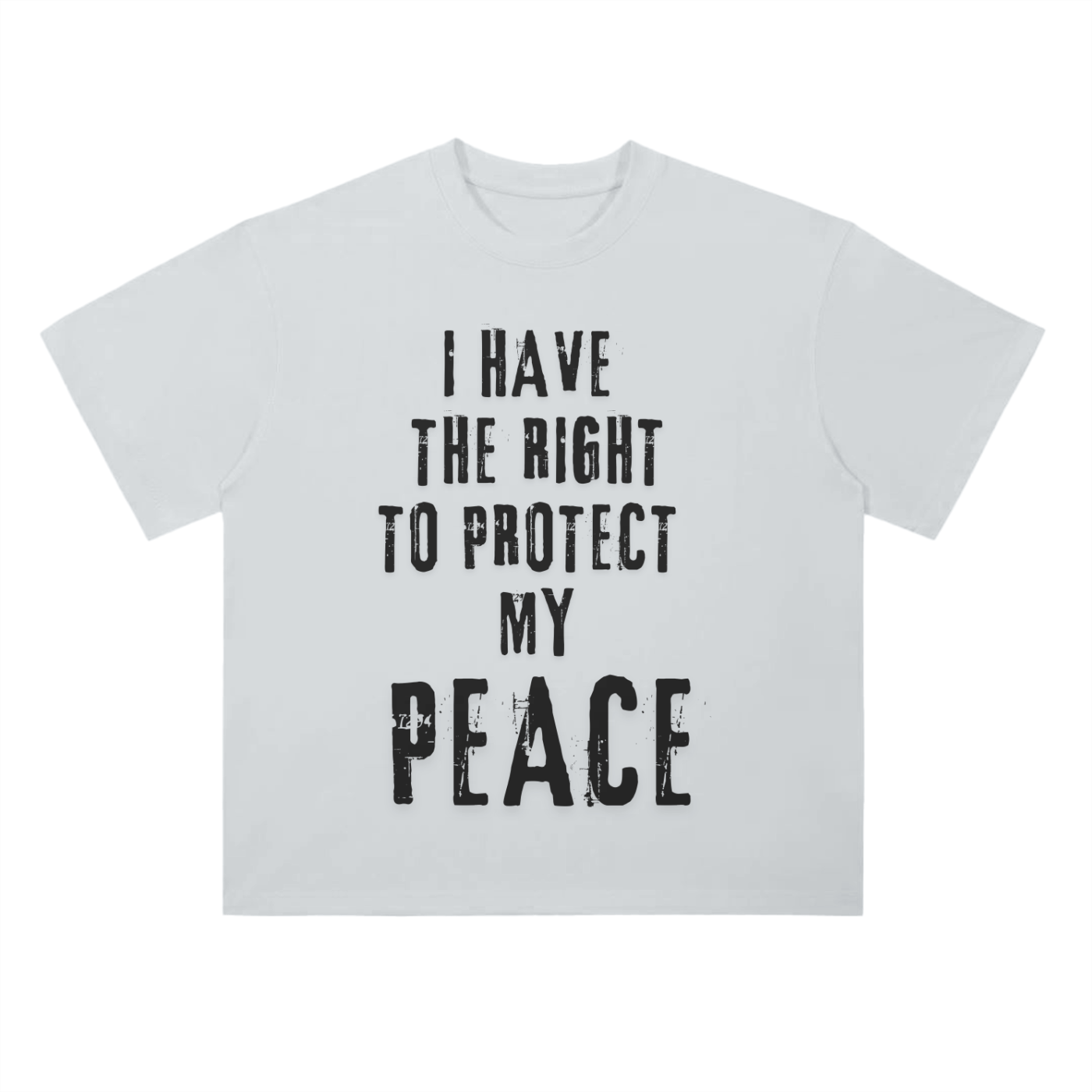 'Protect My Peace' Drop Shoulder Basic Tee- Black Print