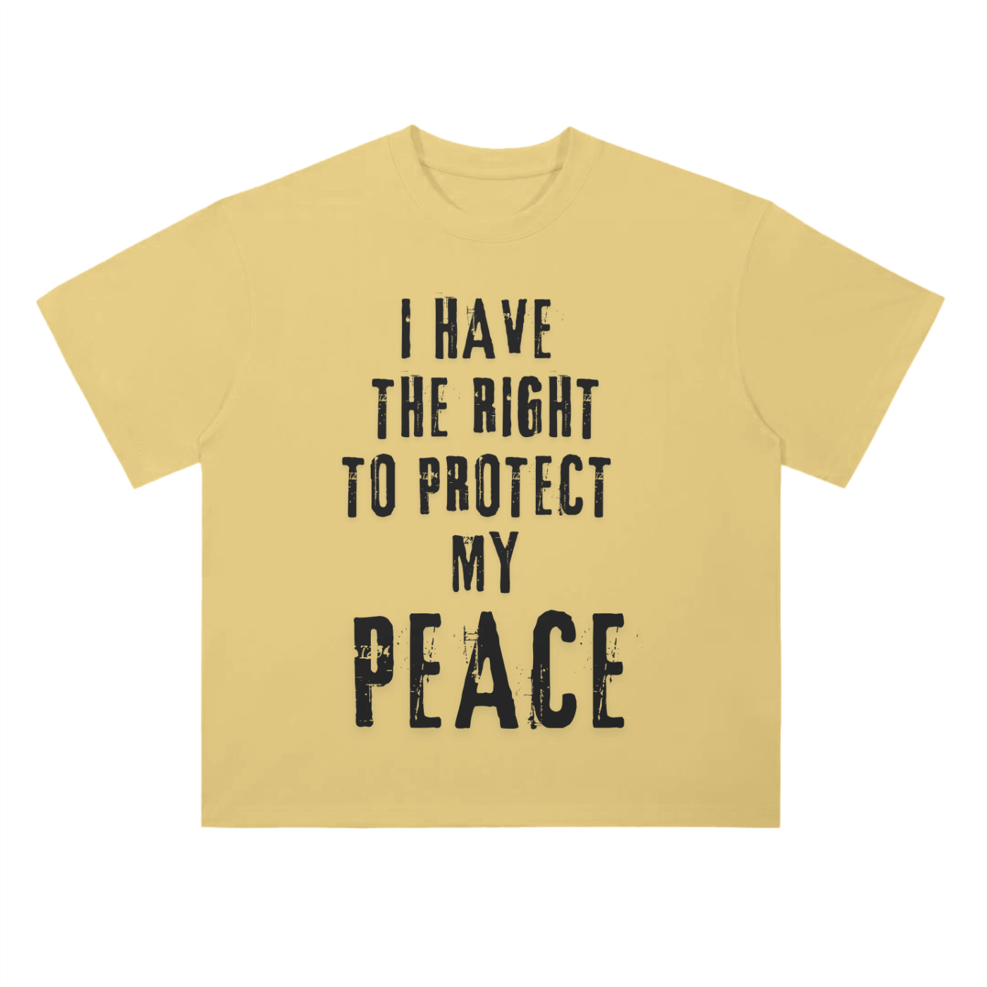 'Protect My Peace' Drop Shoulder Basic Tee- Black Print