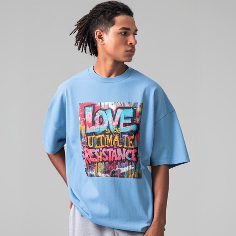 'Love Is The Ultimate Resistance' Unisex Loose Drop Shoulder Tee