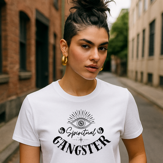 'Spiritual Gangster' Unisex Basic Tee- Black Print
