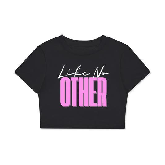 'Like No Other' Bodycon Cropped Tee- White Print