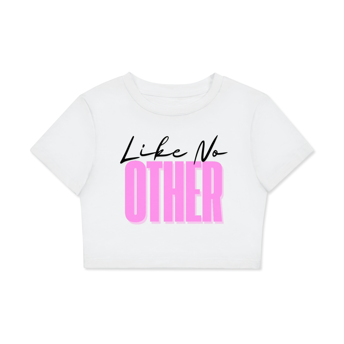 'Like No Other' Bodycon Cropped Tee- Black Print