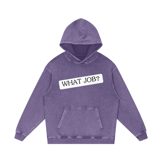 'What Job?' Acid Wash Oversized Hoodie