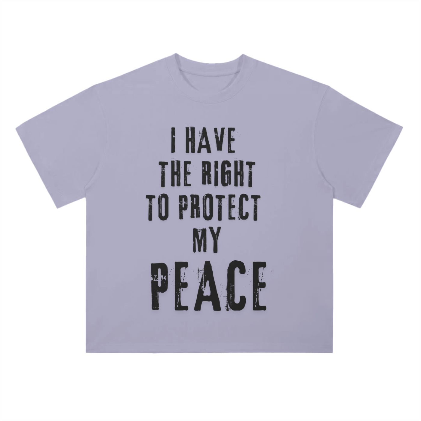 'Protect My Peace' Drop Shoulder Basic Tee- Black Print