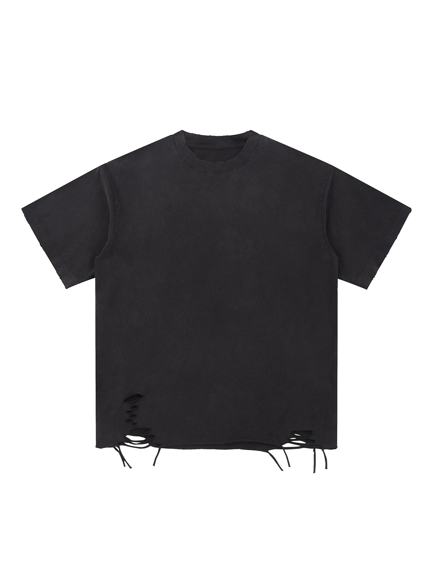 'Perfectly Fkn Imperfect' Snow Washed Raw Edge Distressed Tee