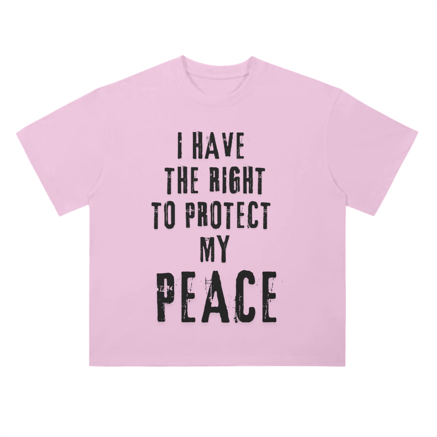 'Protect My Peace' Drop Shoulder Basic Tee- Black Print