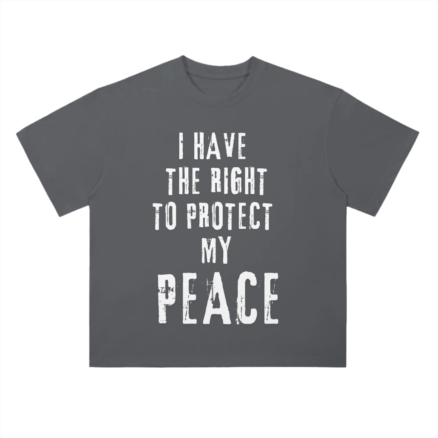 'Protect My Peace' Drop Shoulder Basic Tee- White Print