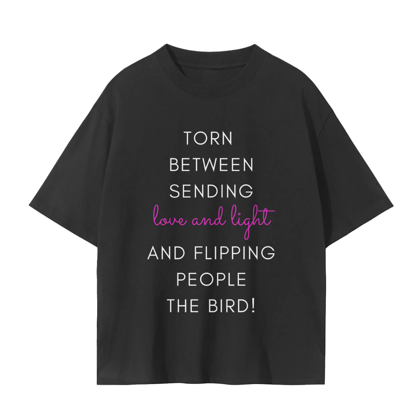 'Sending Love & Light' Unisex Basic Tee- White Print
