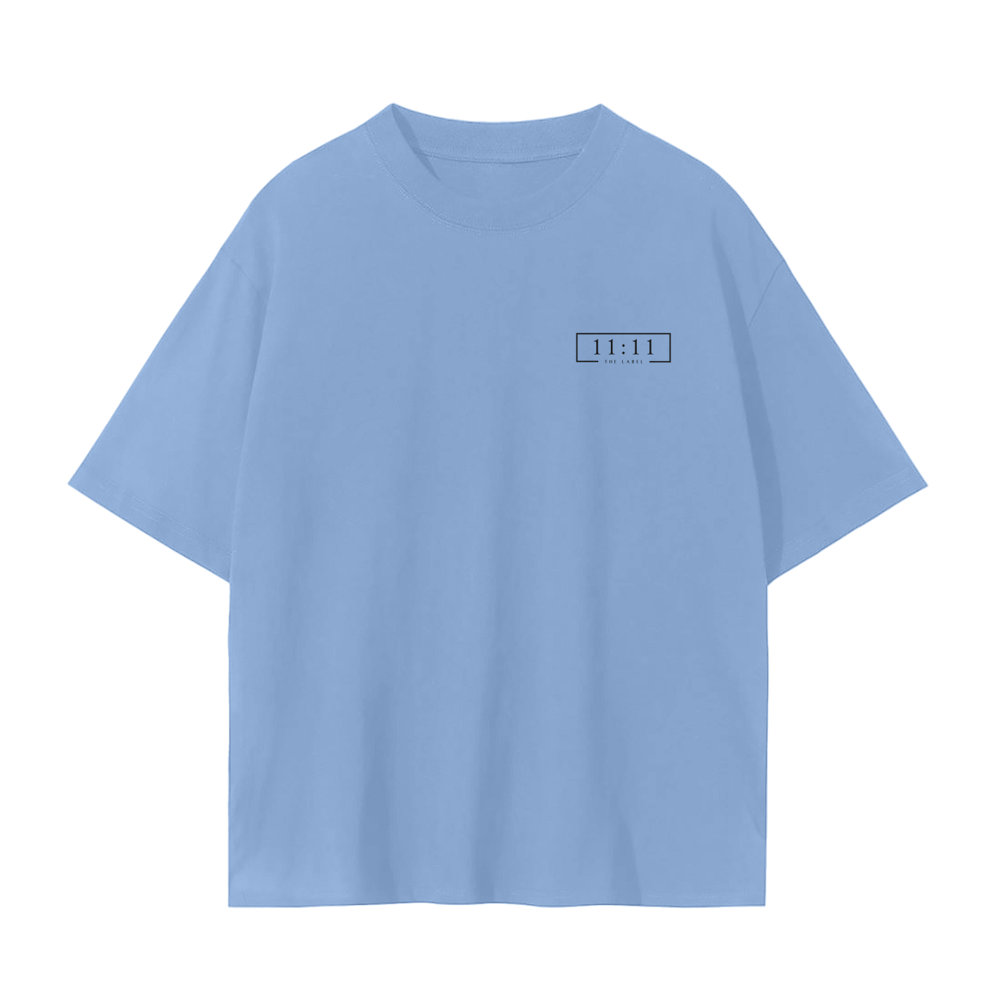 '11:11 THE LABEL' Front Pocket Black Print Unisex Basic Tee