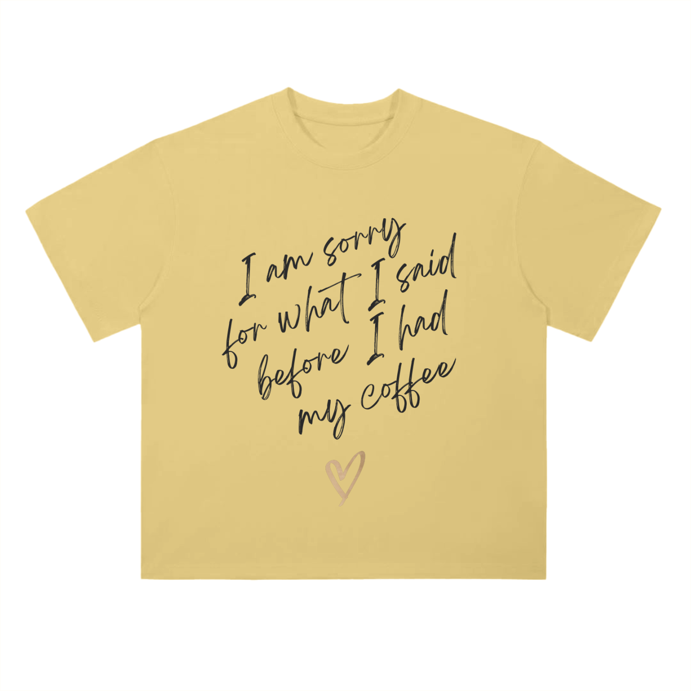 'Before I Had My Coffee' Drop Shoulder Basic Tee- Black Print