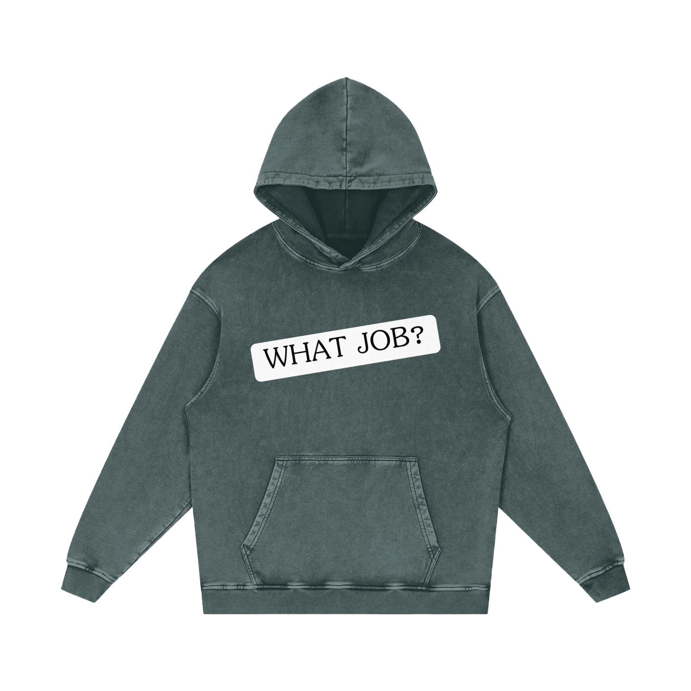 'What Job?' Acid Wash Oversized Hoodie