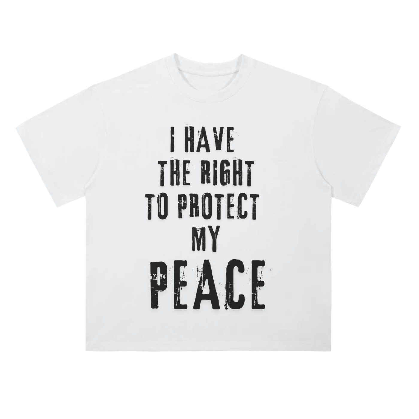 'Protect My Peace' Drop Shoulder Basic Tee- Black Print