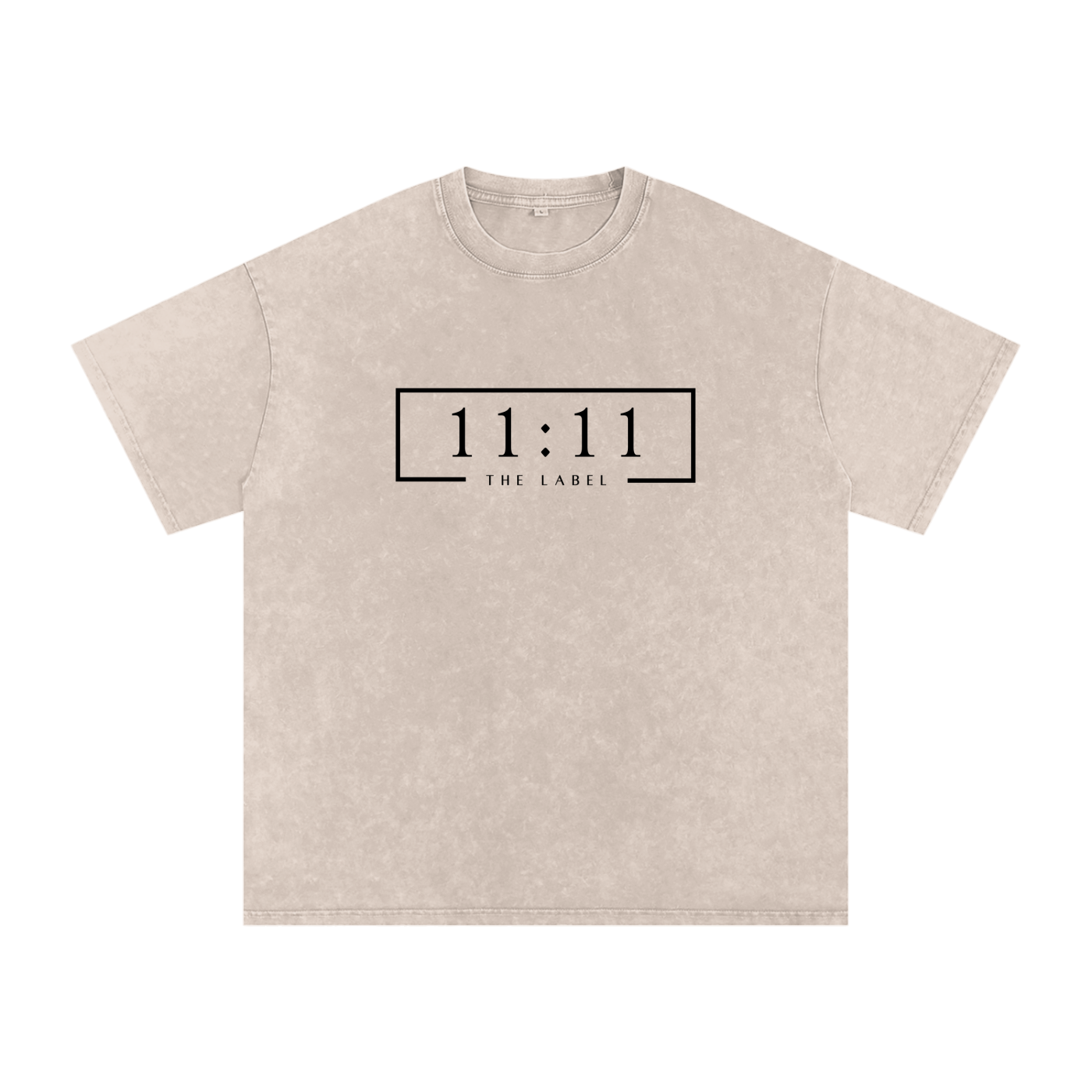 '11:11 THE LABEL' Oversized Acid Wash Tee- Black Print