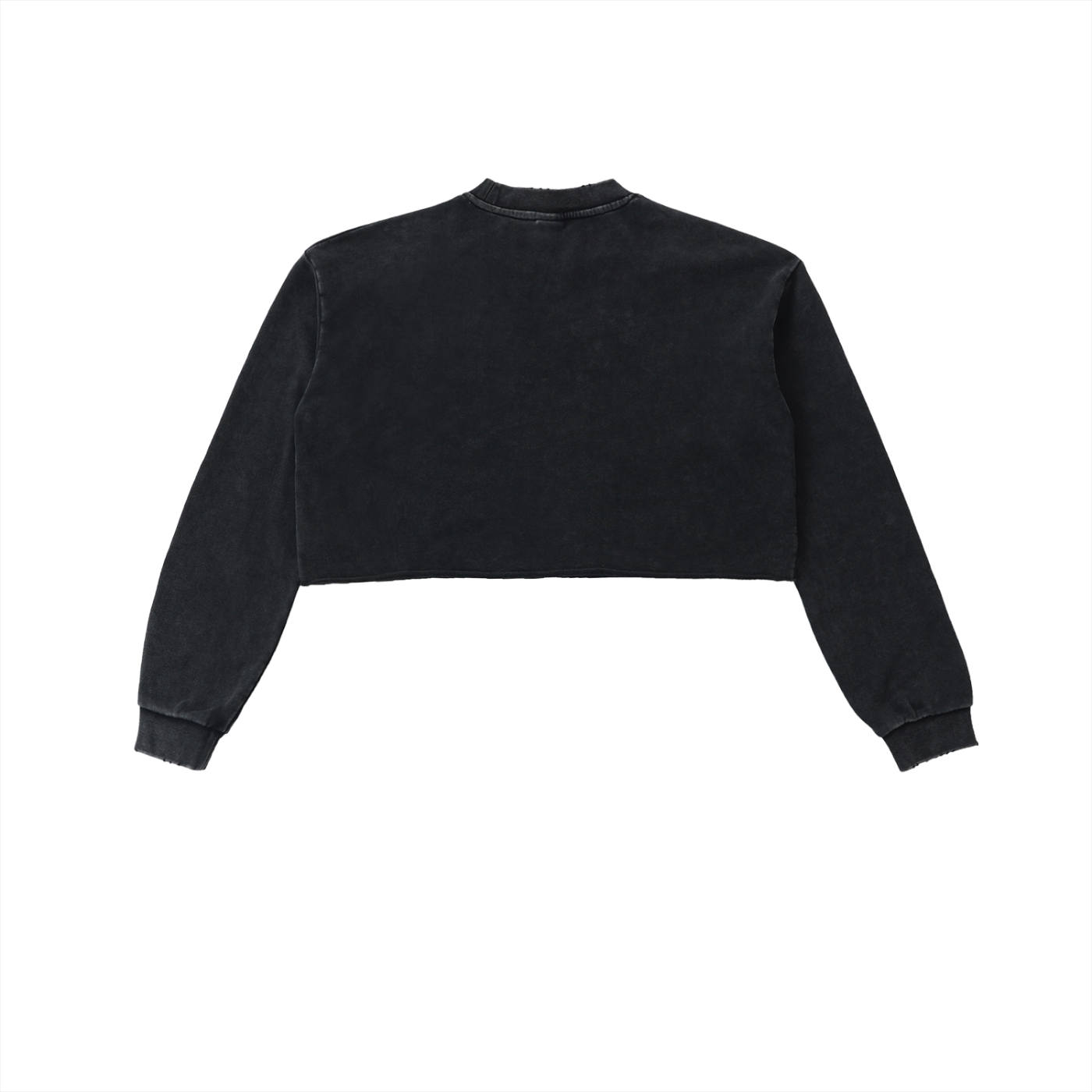 '11:11 THE LABEL' Snow Washed Cropped Sweatshirt- White Print