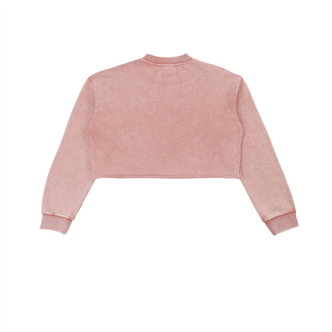 '11:11 THE LABEL' Pink Snow Washed Cropped Sweatshirt- Black Print
