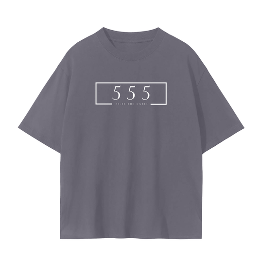 '555 Angel Number' Unisex Basic Tee- White Print