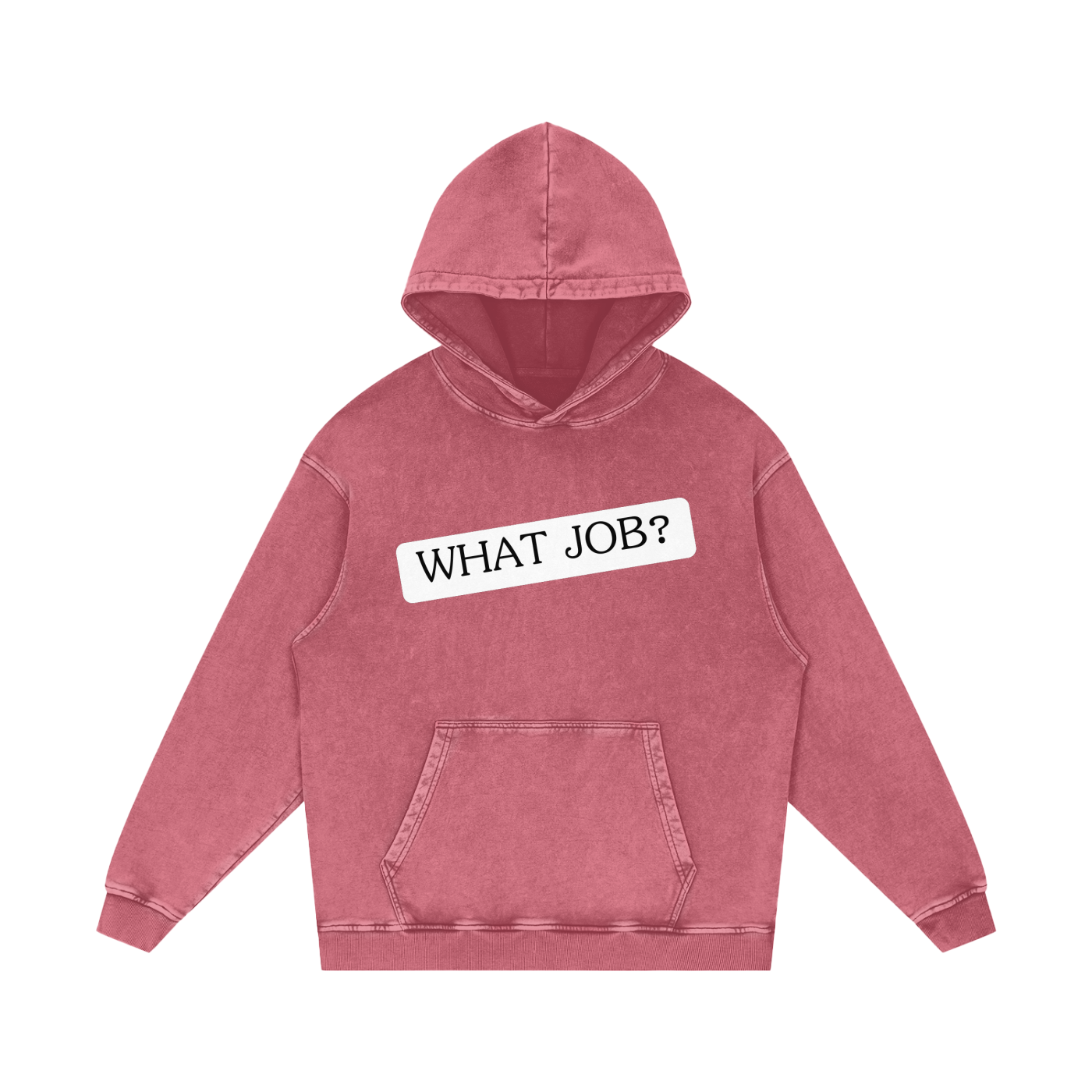 'What Job?' Acid Wash Oversized Hoodie