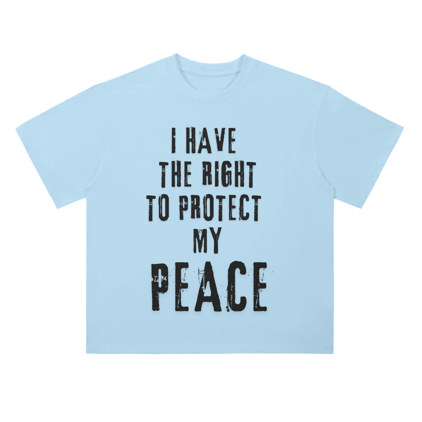 'Protect My Peace' Drop Shoulder Basic Tee- Black Print