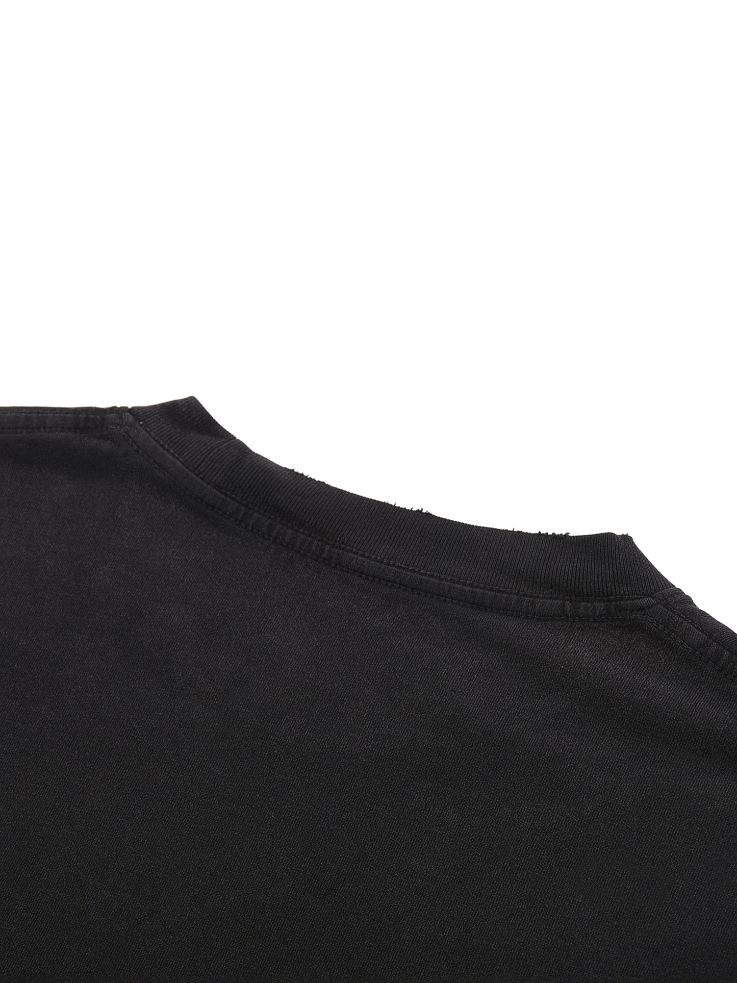 '11:11 THE LABEL w/Mandela' Snow Washed Raw Edge Distressed Tee